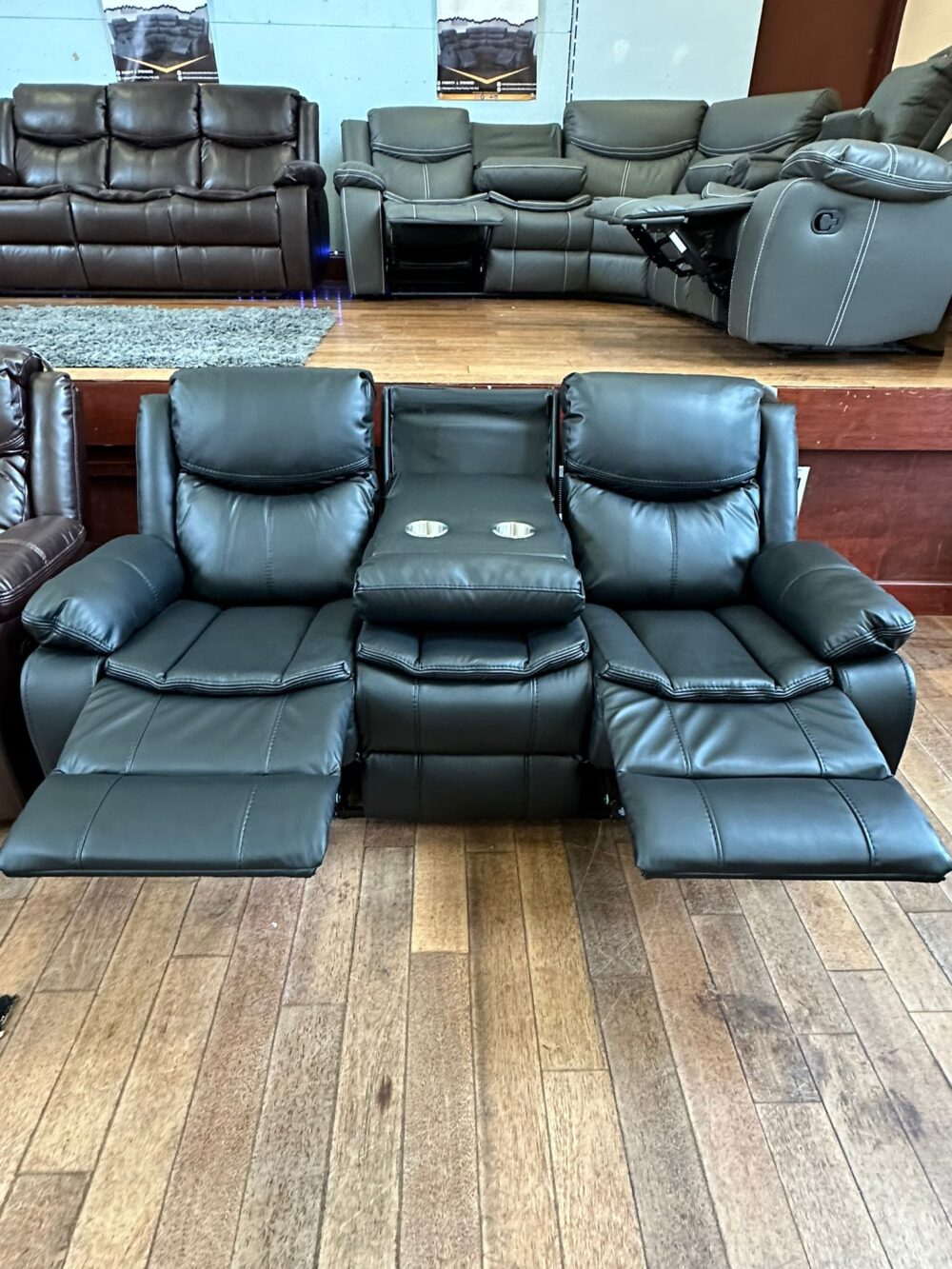 Premium Air Leather Corner Shape Madrid Recliners - Image 8